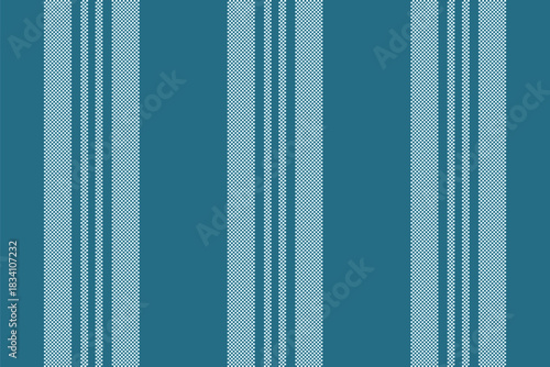 Sew lines seamless textile, slim pattern fabric background. Mother vector texture stripe vertical in cyan and light colors.