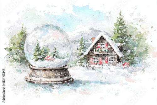 Watercolor painting of a sn...