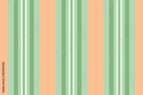 Clean vertical stripes in pale green and peach. Graphic pattern is well suited for backgrounds, textiles, or web design projects. Seamless repeat available.