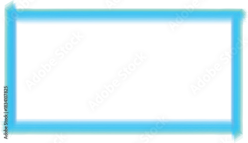 presents a cyan-colored rectangle frame that stands out against a clean white background. The consistent thickness of the frame gives it a structured Victor Illustrator Design