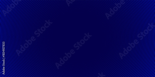 Abstract blue concentric, hypnotic dotted and line circle elements isolated on a white background. Halftone ring polygon pattern. Geometric centric vector illustration