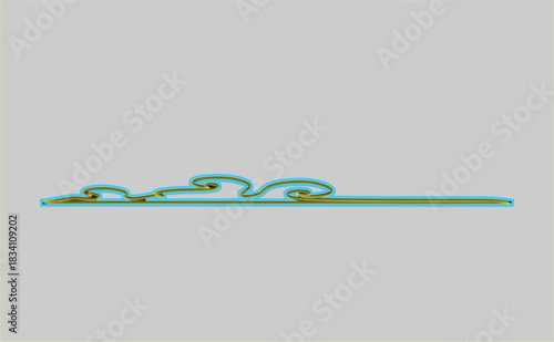 The image features a long, abstract design element that resembles a wave, oriented horizontally across the canvas.Victor Illustrator Design