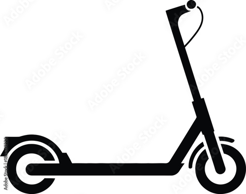Electric Scooter Silhouette – Modern Urban Mobility Icon for Transport and Eco Travel Design