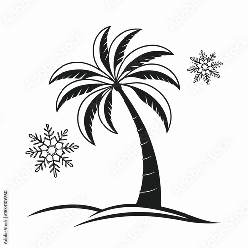 minimalist black silhouette of a palm tree