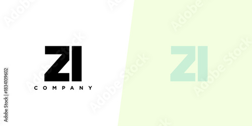 Letter Z and I, ZI logo design template. Minimal monogram initial based logotype.