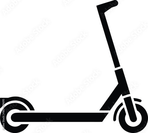 Electric Scooter Silhouette – Modern Urban Mobility Icon for Transport and Eco Travel Design
