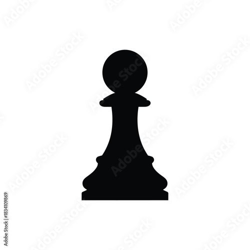 Black chess pawn silhouette on a white background