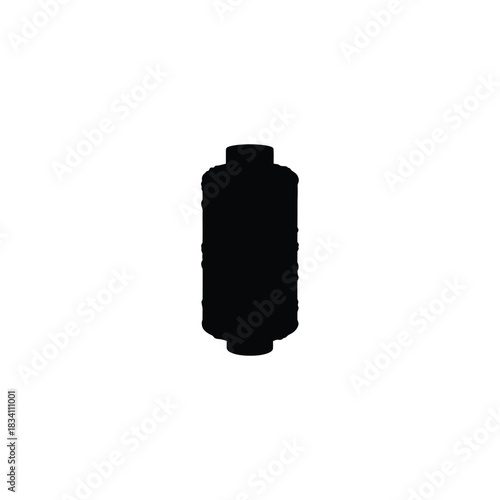 Black silhouette of a small cylindrical object