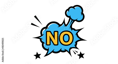 No comic speech bubble vector illustration pop art style design