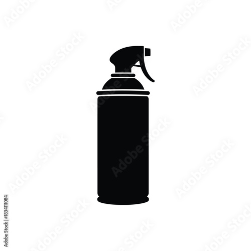 Black silhouette of a spray bottle with a nozzle