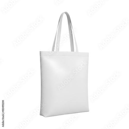 Blank white tote bag isolated on white background for design mockup