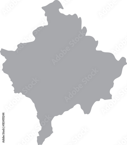 Kosovo Map Isolated Silhouette Grey Vector Map Editable