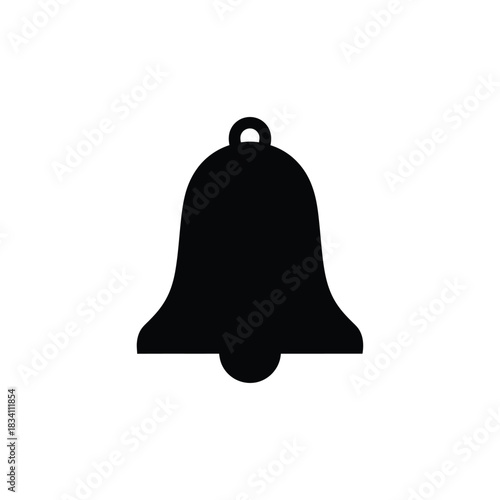 Simple black silhouette of a classic bell icon