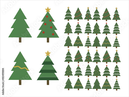 Flat Christmas tree variations 