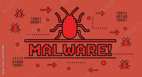 Malware attack computer virus security threat protection concept