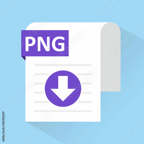 PNG File Document Download Icon Flat Vector Illustration