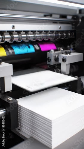 Printing Machine Printing Colorful Design on Paper