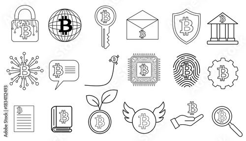Bitcoin icon set