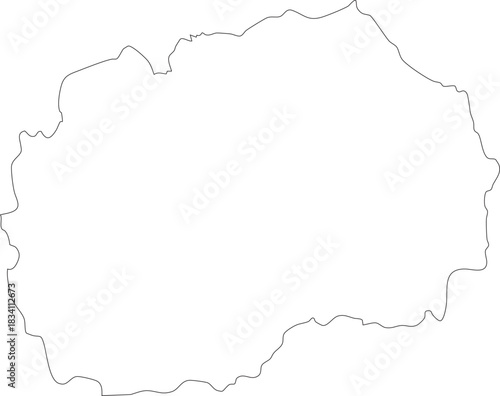 North Macedonia Map Isolated Outline Stroke Vector Map Editable