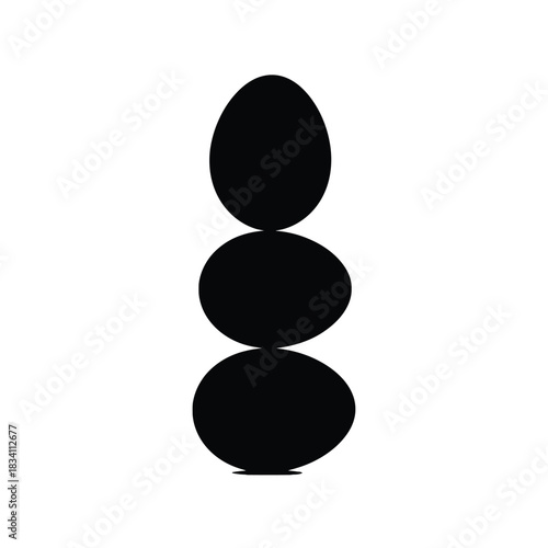 Three stacked oval shapes in a vertical silhouette
