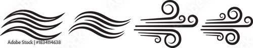 Wind Line Illustration Vector Graphic Set of Environmental Icons Weather