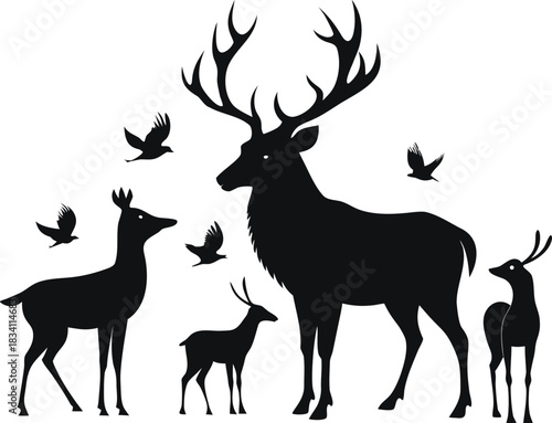 silhouette of deer