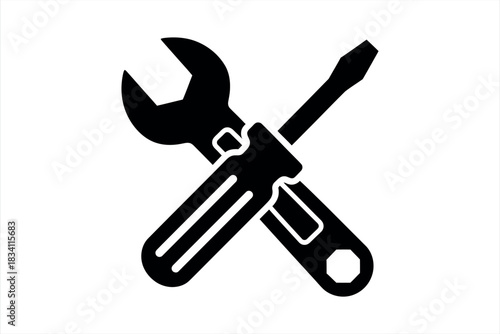 Crossed Wrench and Screwdriver Tools Icon