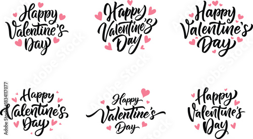 Happy Valentines day background with heart and typography of  valentines day text, vector illustration