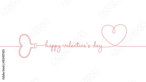 Elegant continuous line art for happy valentine s day with hearts