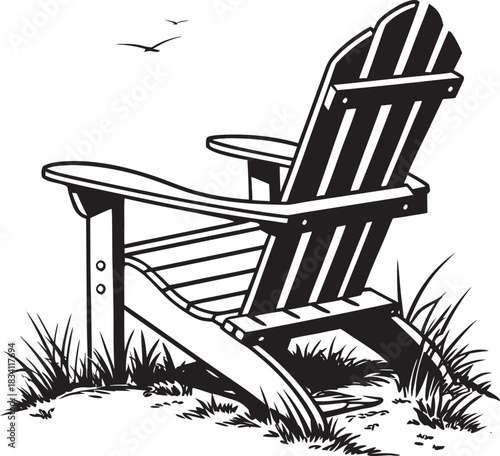 chair drawing on the beach