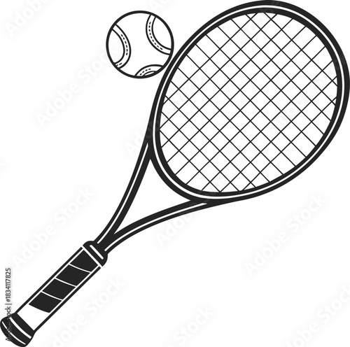 tennis racket and ball