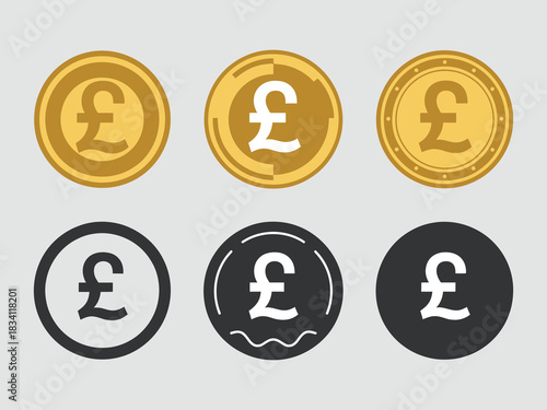 Pound money icon vector with clean white background, suitable for financial services, banking dashboards