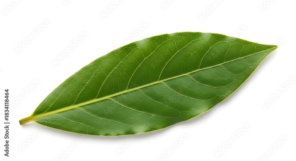 Obraz premium Fresh Green Leaf Isolated on White Background.