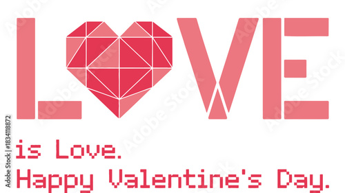 Geometric heart love valentine s day greeting