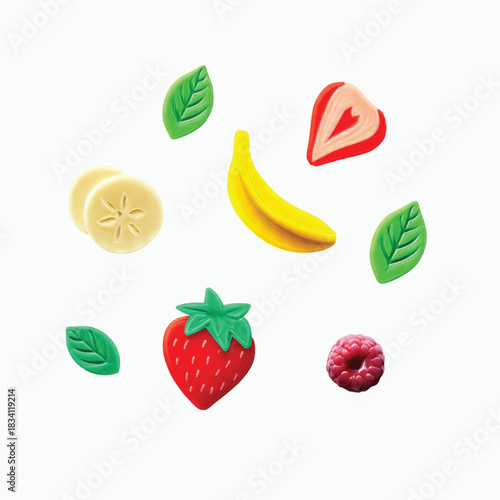 Healthy Lifestyle Smoothie Ingredients and Fresh Fruit Icons for Natural Wellness Collections