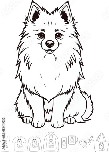 picture, clipart, drawing, illustration, dog, spitz