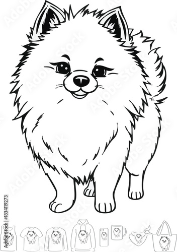 picture, clipart, drawing, illustration, dog, spitz