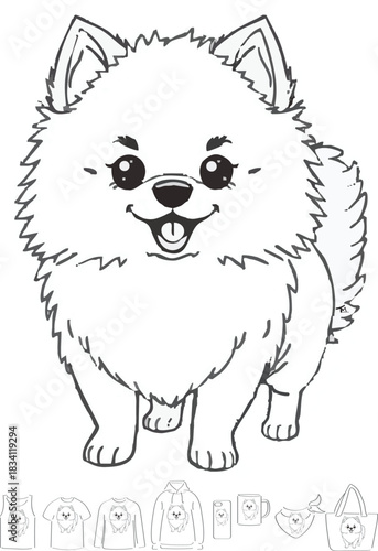 picture, clipart, drawing, illustration, dog, spitz
