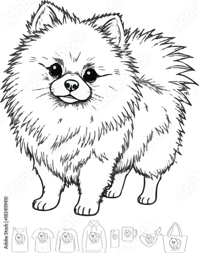 picture, clipart, drawing, illustration, dog, spitz