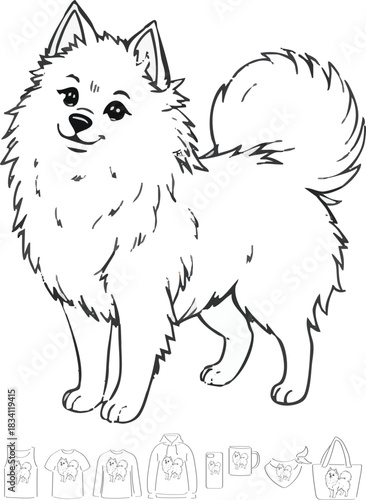 picture, clipart, drawing, illustration, dog, spitz