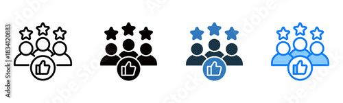 Satisfaction icon multiple style vector illustration
