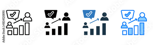 Escalation icon multiple style vector illustration