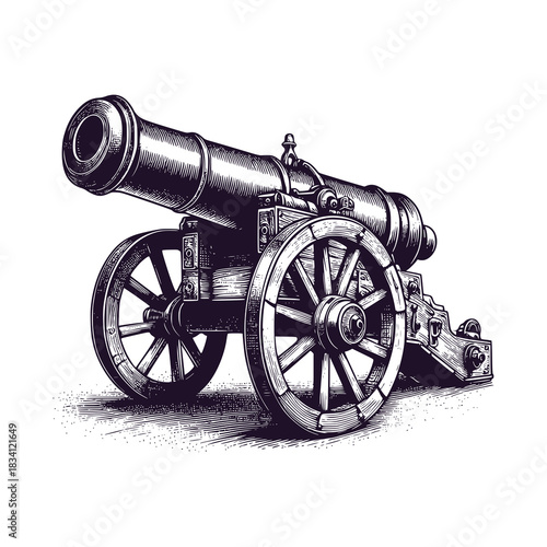 old cannon isolated