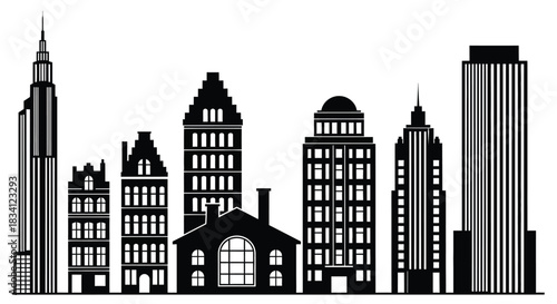 Cityscape skyline silhouette buildings architecture urban design