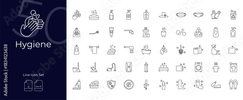 Hygiene Line Editable Icons set