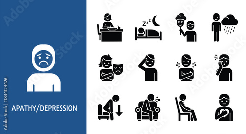 Understanding symptoms of depression and mental health challenges icon