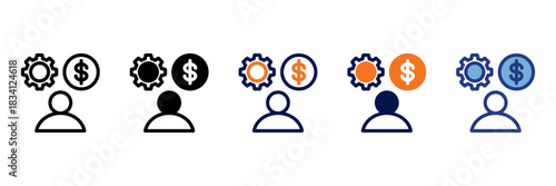 Money Management Icon Set With Multiple Styles Vector Illustration
