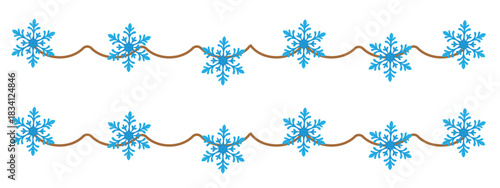 Vintage garland, seamless New Year's garland, congratulations 2026 and 2027