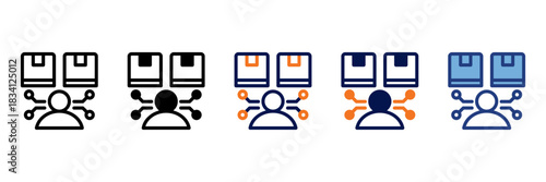 Reseller Icon Set With Multiple Styles Vector Illustration