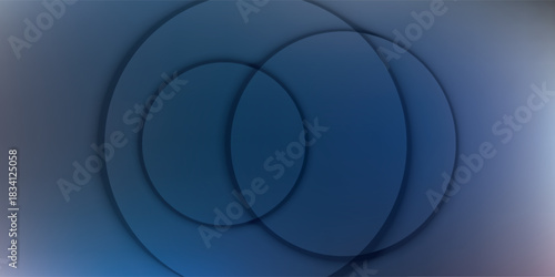 Intersecting Blue Circles: Abstract Geometric Design with Subtle Gradient Background.